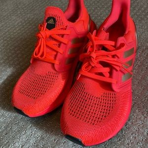 NWT Adidas Ultraboost 20 neon pink and gold running shoes